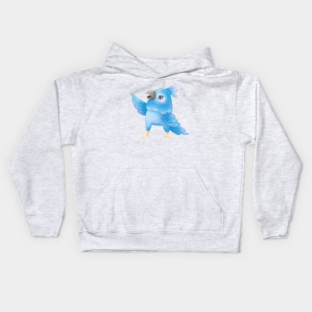 Cartoon parrot Kids Hoodie by OllyKo